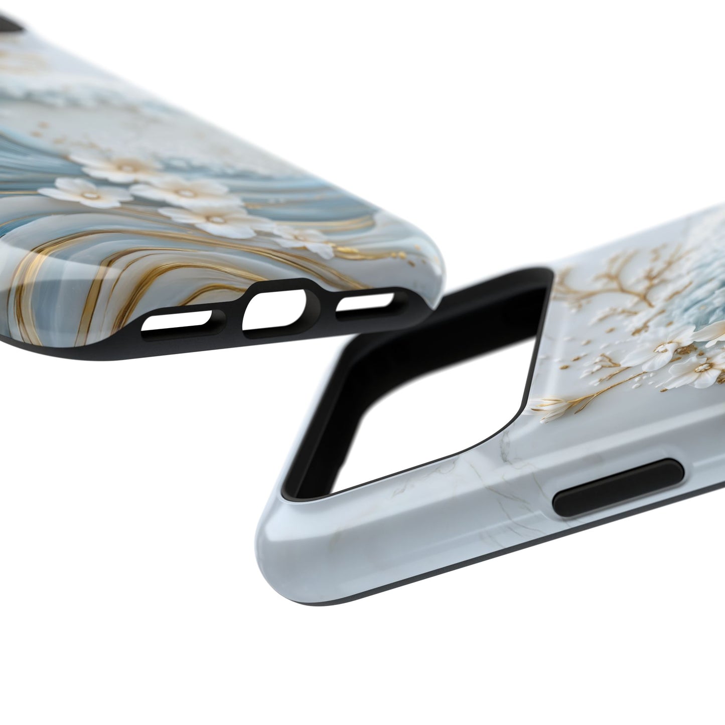 The Great Wave Floral Marble Theme Design 1 iPhone Case