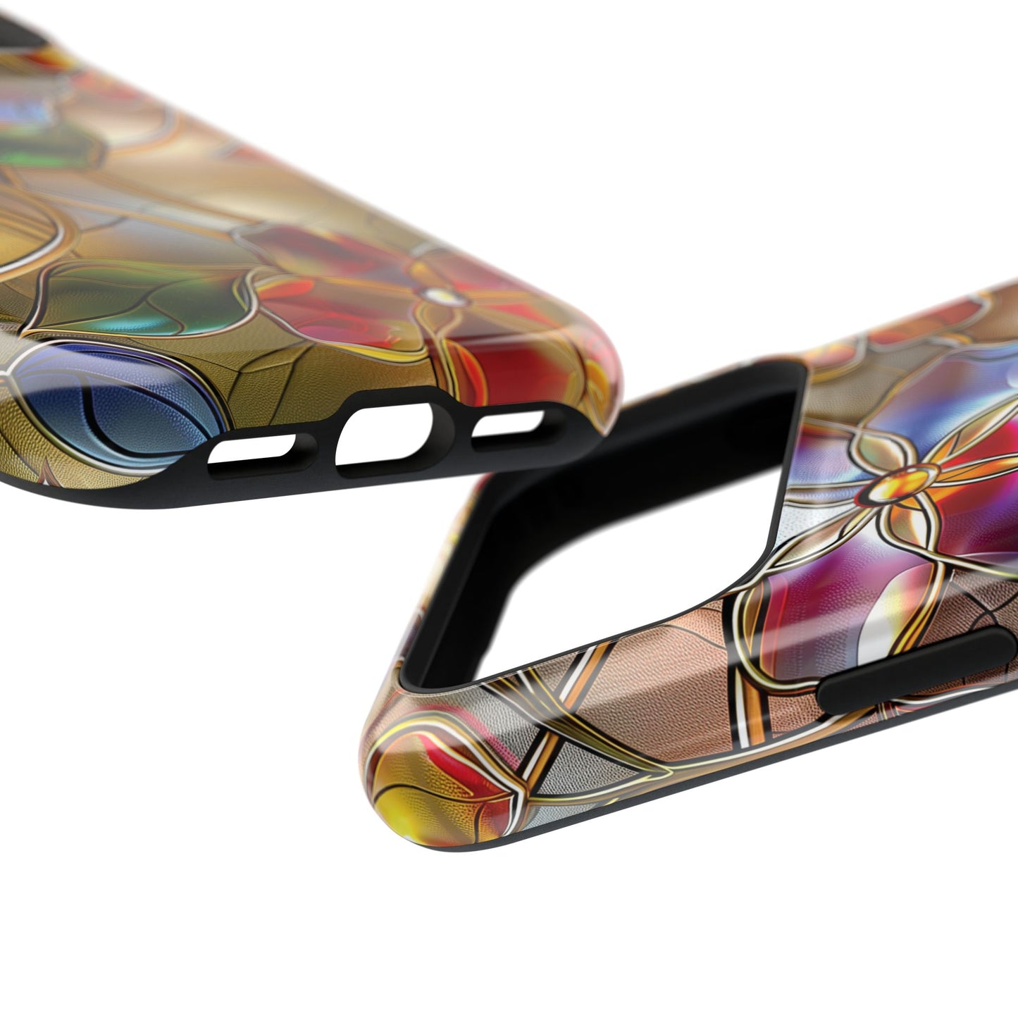 Wild Flowers Stained Glass Design iPhone Case