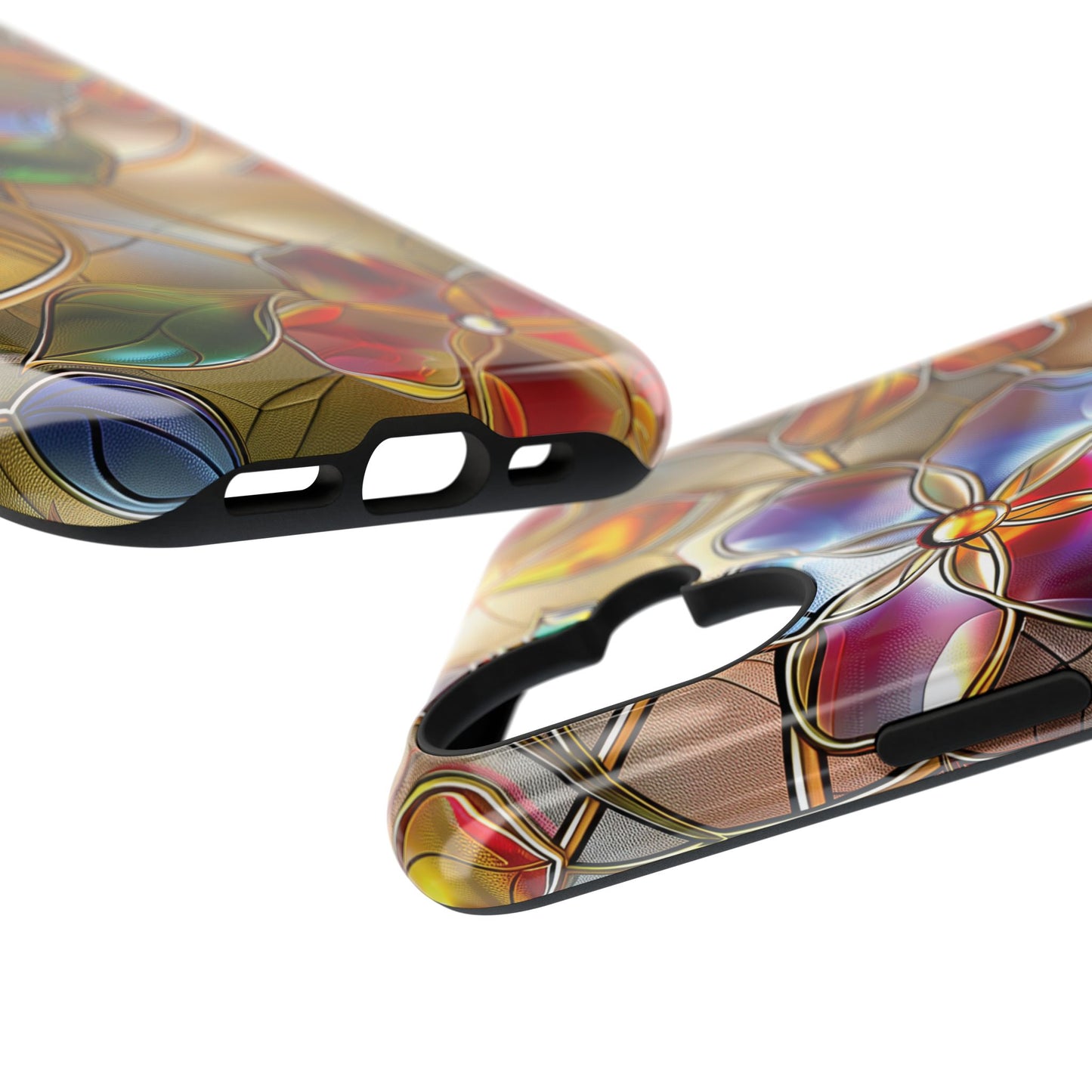 Wild Flowers Stained Glass Design iPhone Case