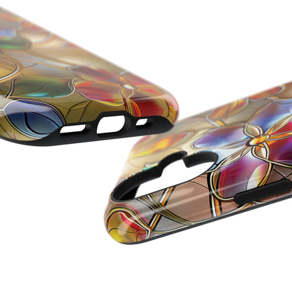 Wild Flowers Stained Glass Design iPhone Case