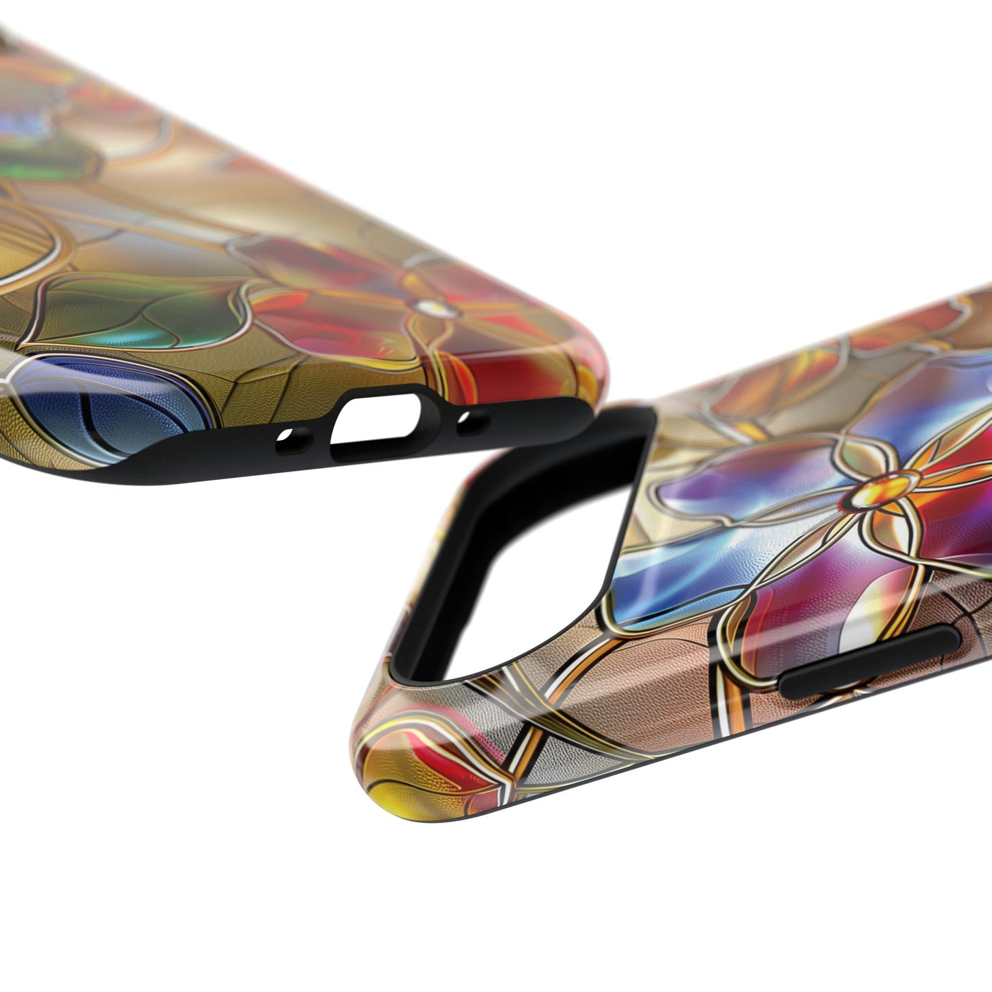 Wild Flowers Stained Glass Design iPhone Case