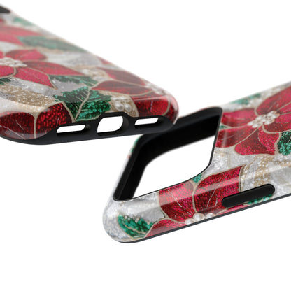 Christmas Poinsettia Flower Design iPhone Case