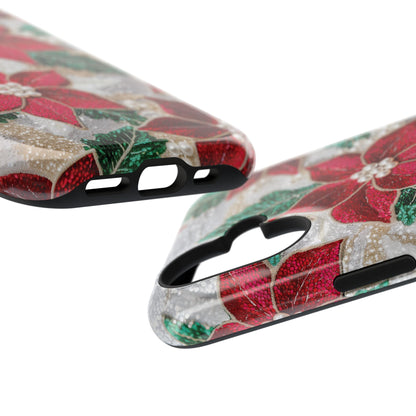 Christmas Poinsettia Flower Design iPhone Case