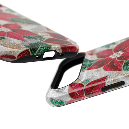 Christmas Poinsettia Flower Design iPhone Case