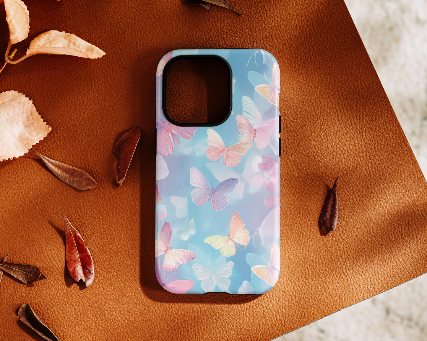 Colorful Pastel Color Butterflies Design iPhone Case