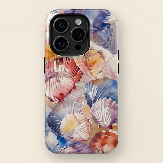 Seashell Watercolour Collage iPhone Case