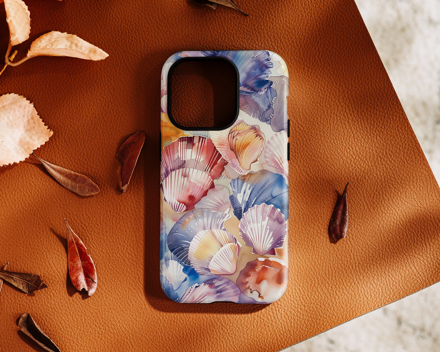 Seashell Watercolour Collage iPhone Case