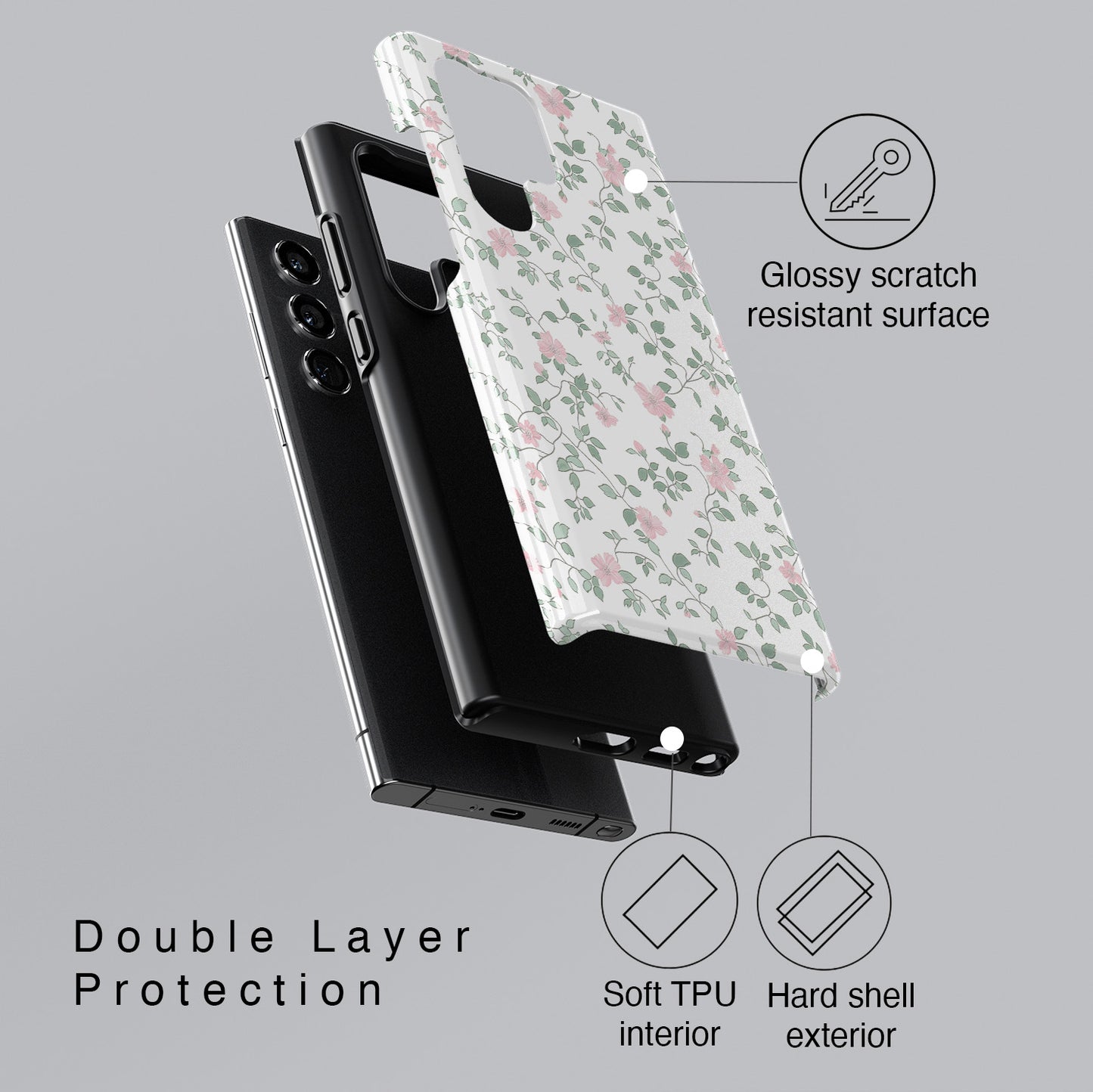 Coquette Flower Pattern Design Samsung Phone Case