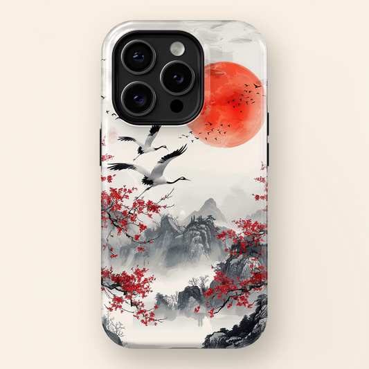 Elegant Japanese Landscape Art Design iPhone Case