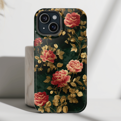 Crimson Bloom Design iPhone Case