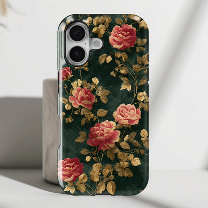 Crimson Bloom Design iPhone Case