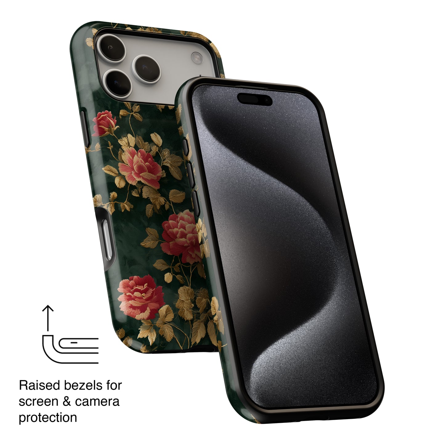 Crimson Bloom Design iPhone Case