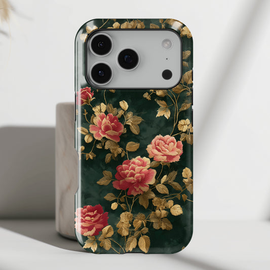 Crimson Bloom Design iPhone Case