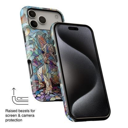 Cute French Bulldog Stained Glass Design iPhone Case