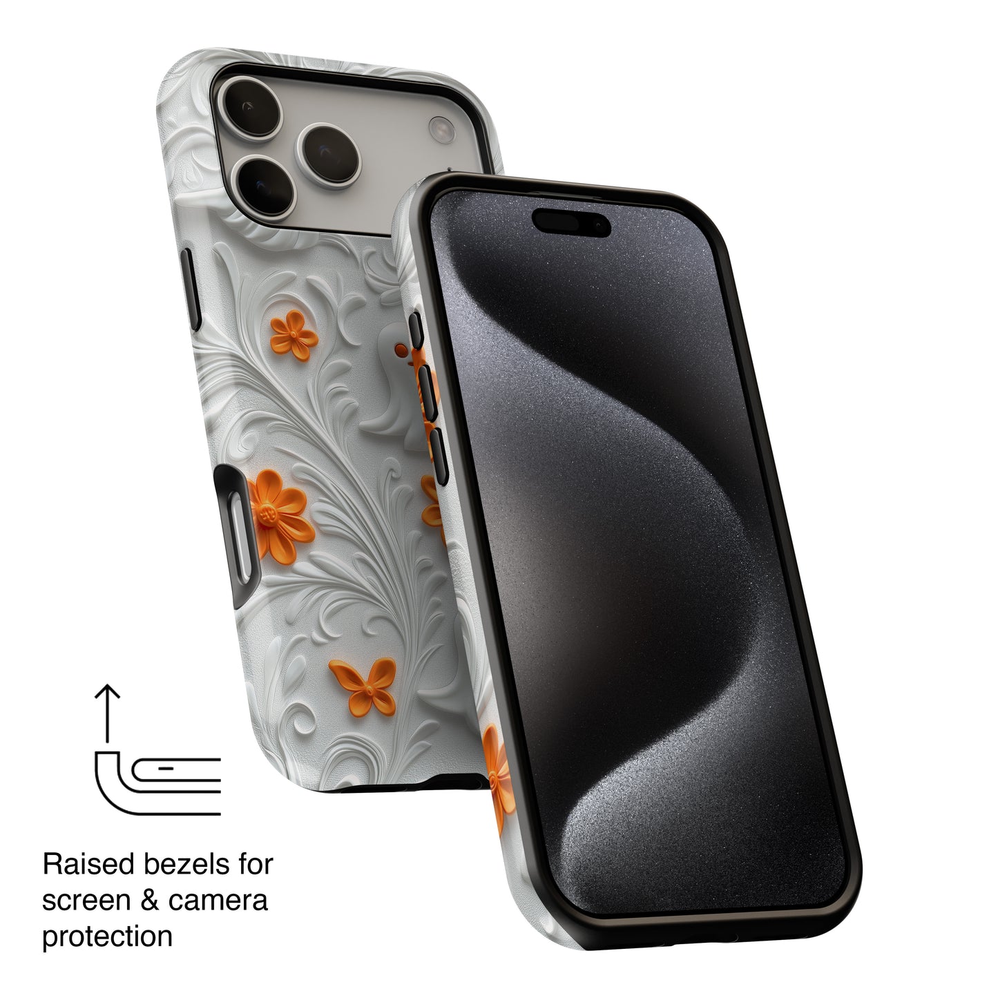 Cute Ghost & Floral Design iPhone Case