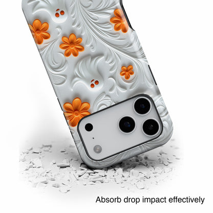 Cute Ghost & Floral Design iPhone Case