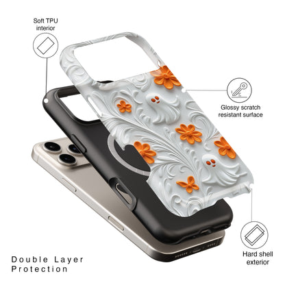 Cute Ghost & Floral Design iPhone Case