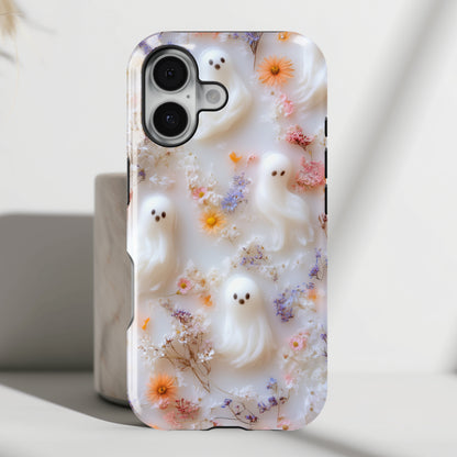 Cute Ghost Floral Design iPhone Case