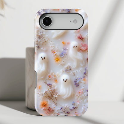Cute Ghost Floral Design iPhone Case