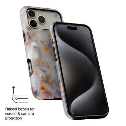 Cute Ghost Floral Design iPhone Case