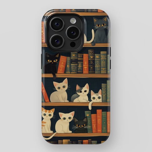 Cute Cats Library Design iPhone Case