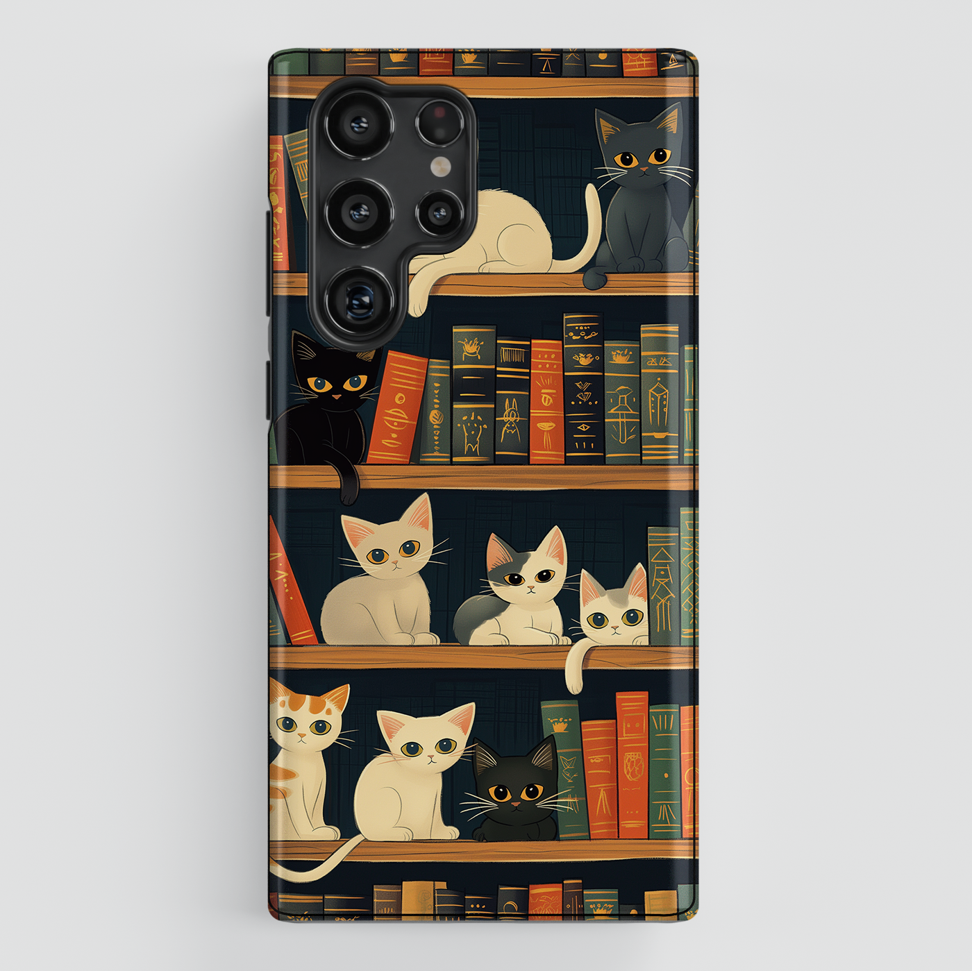 Cute Cats Library Design Samsung Phone Case