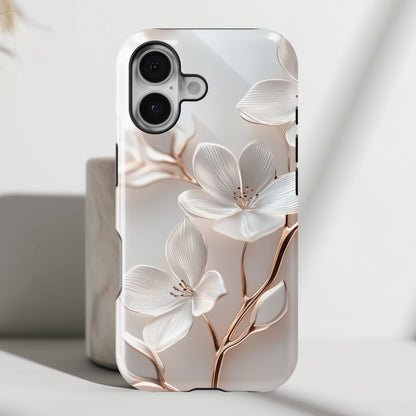 Delicate White Floral Design iPhone Case