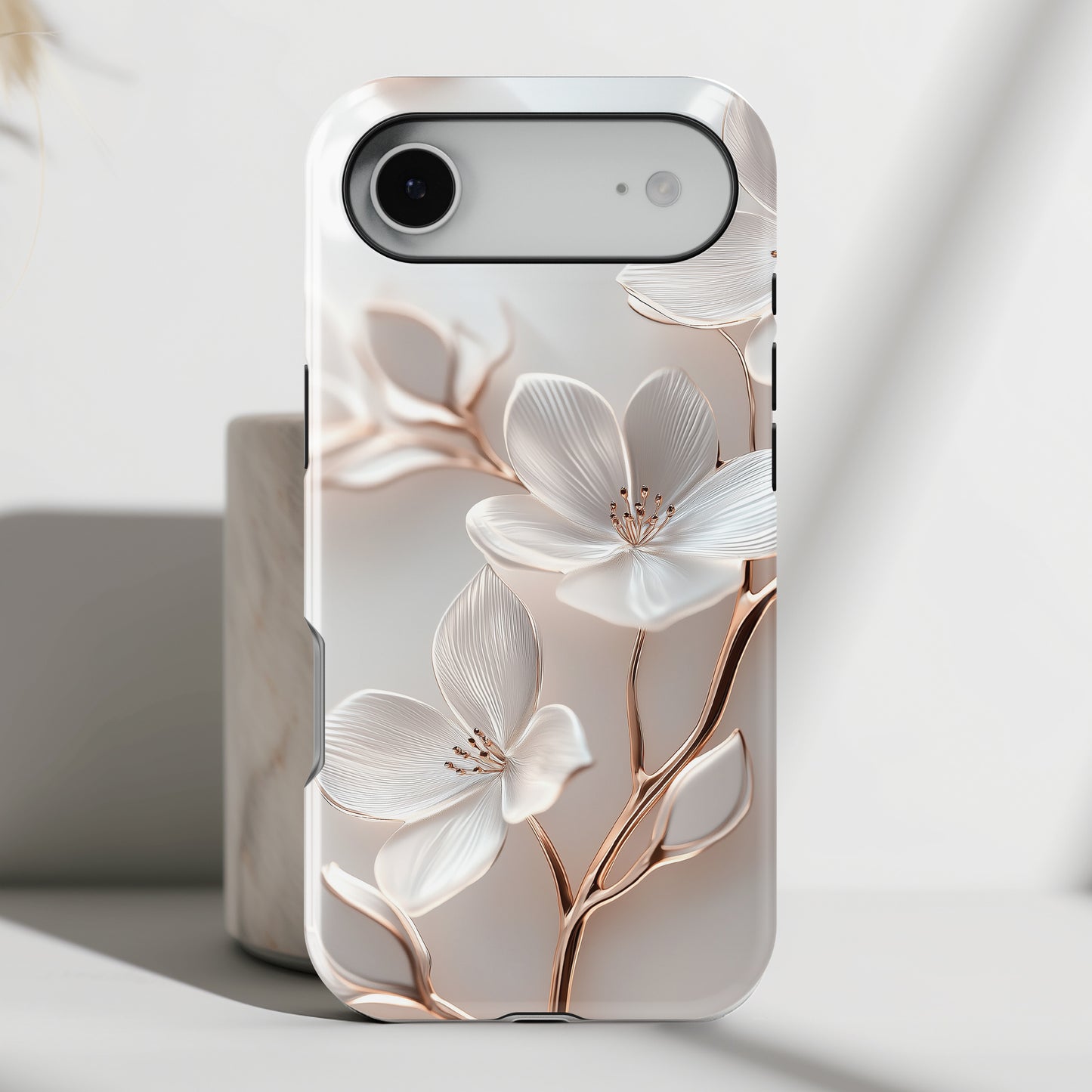 Delicate White Floral Design iPhone Case