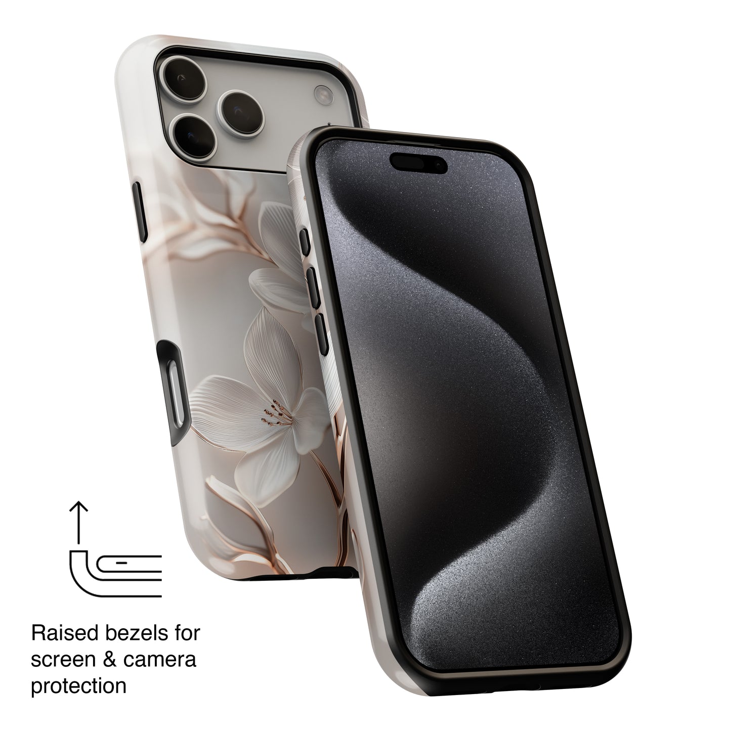 Delicate White Floral Design iPhone Case