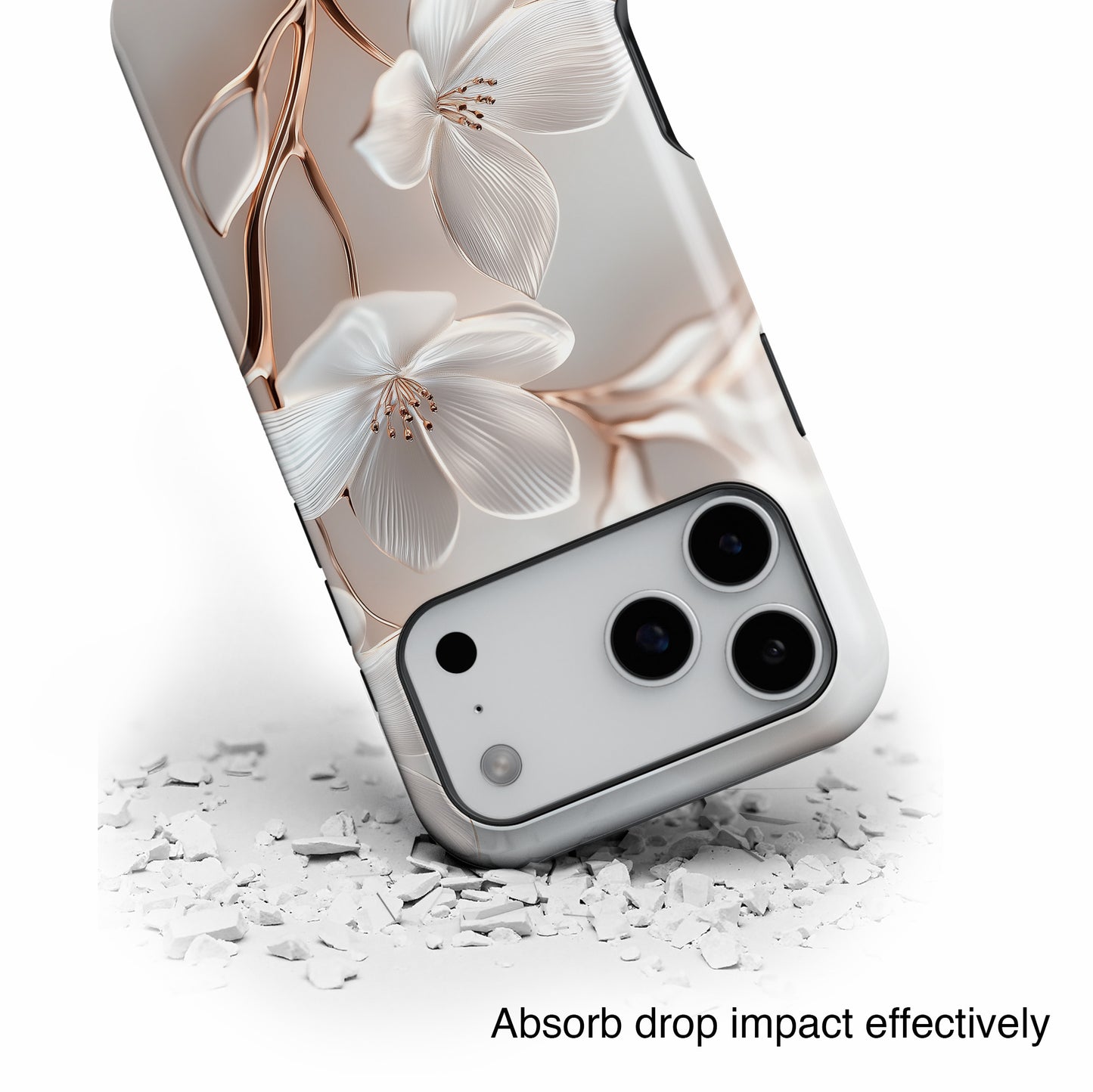 Delicate White Floral Design iPhone Case