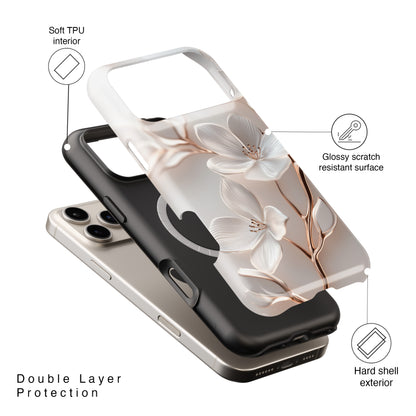 Delicate White Floral Design iPhone Case