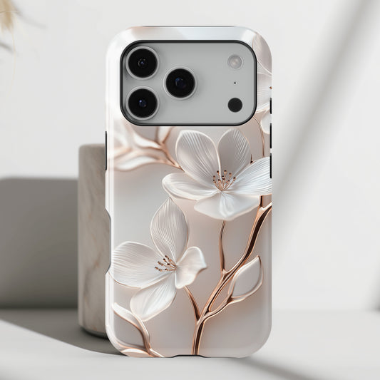 Delicate White Floral Design iPhone Case