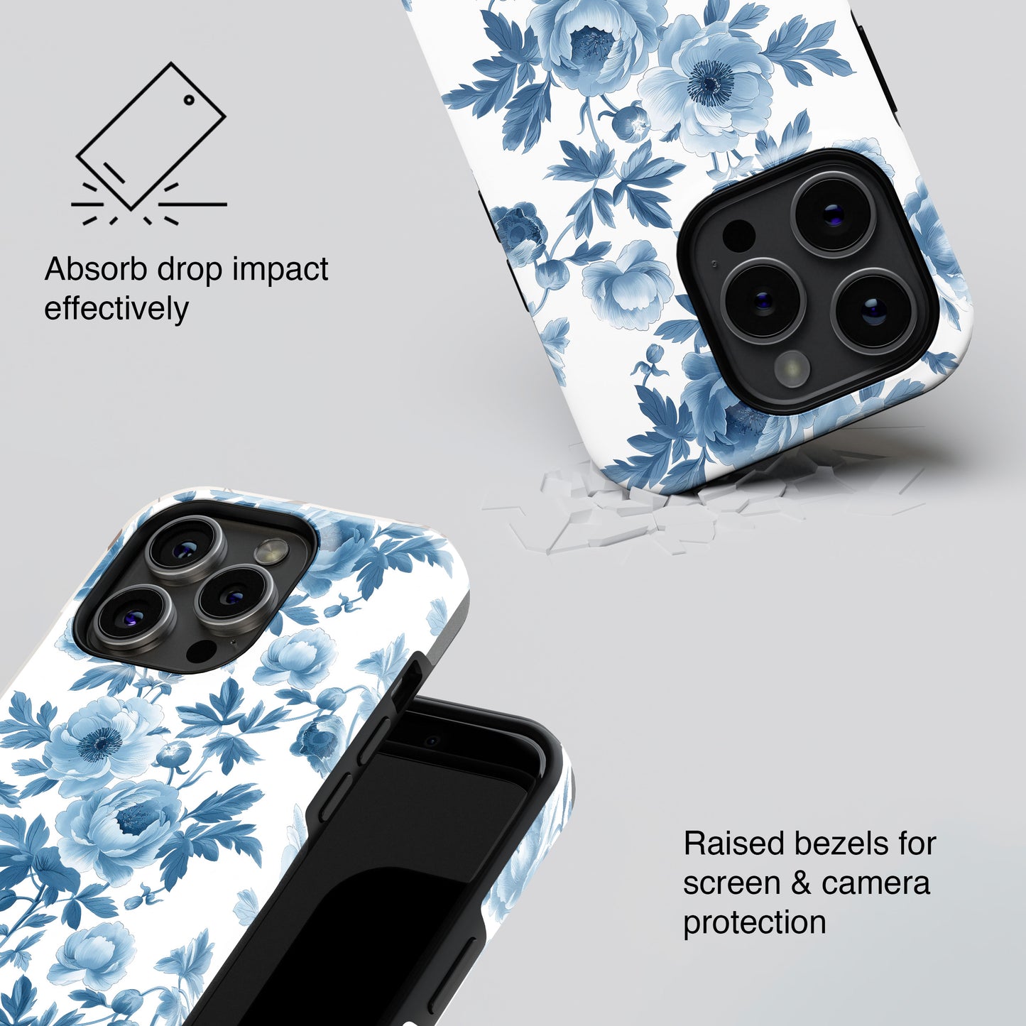 Blue Vintage Floral Case for iPhone