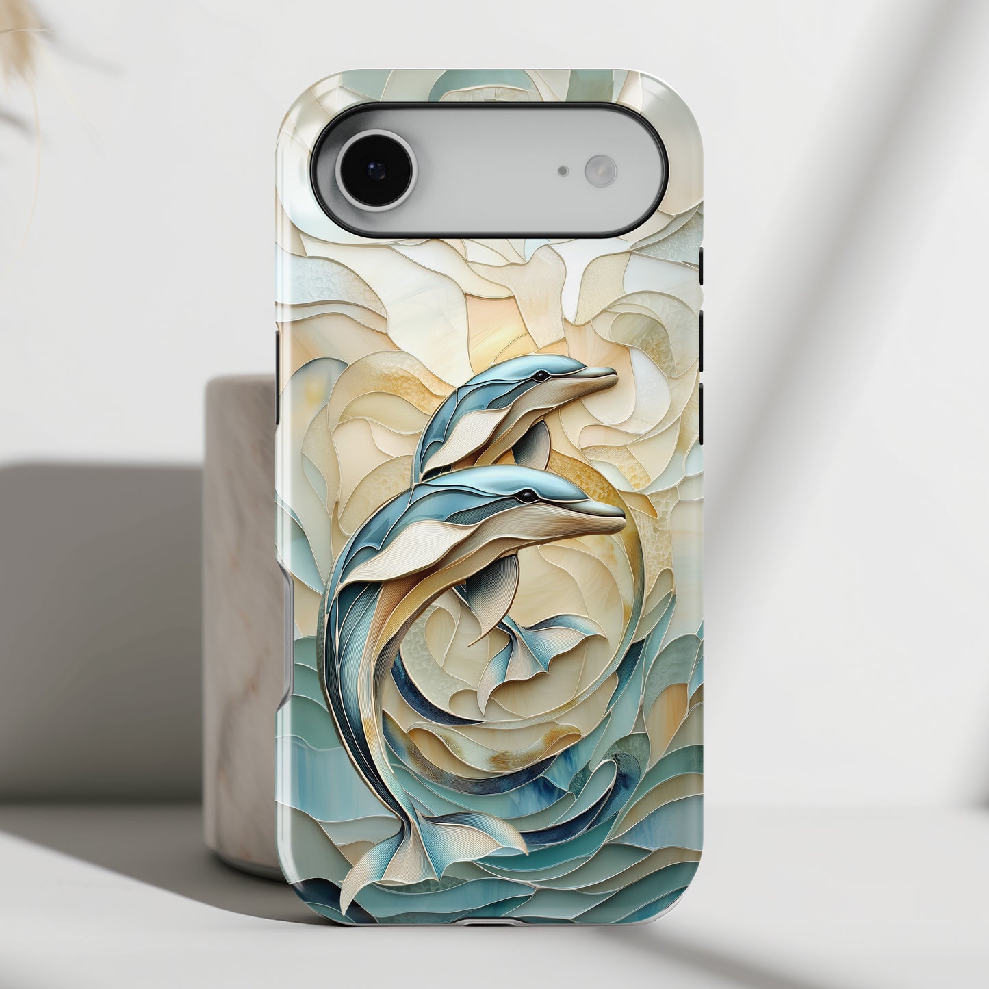 Dolphin Stained Glass Design iPhone Case