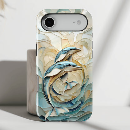 Dolphin Stained Glass Design iPhone Case