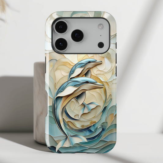 Dolphin Stained Glass Design iPhone Case