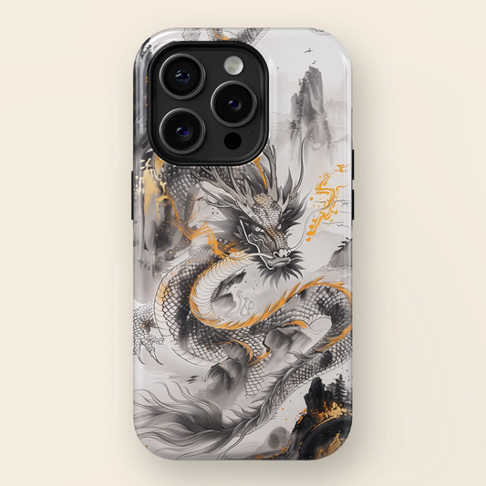 Chinese Watercolor Dragon Design iPhone Case