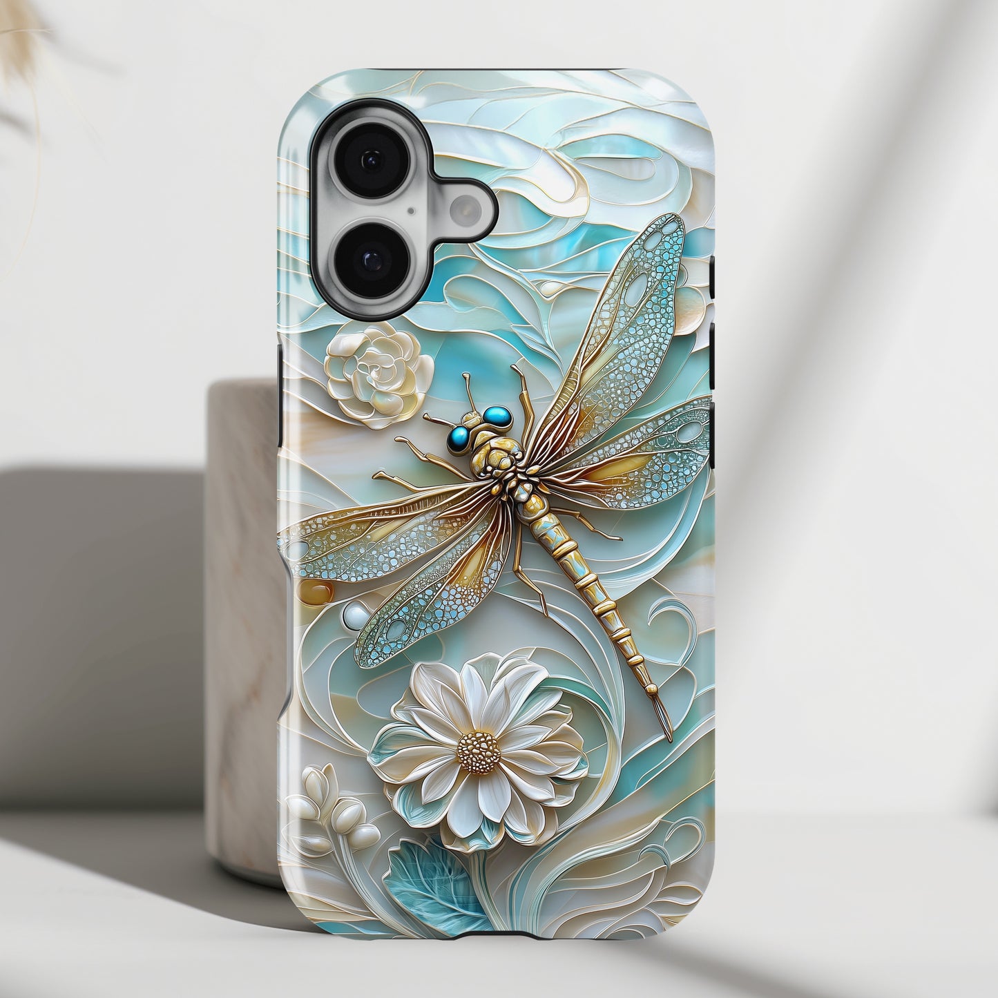 Dragonfly Stained Glass Art iPhone Case