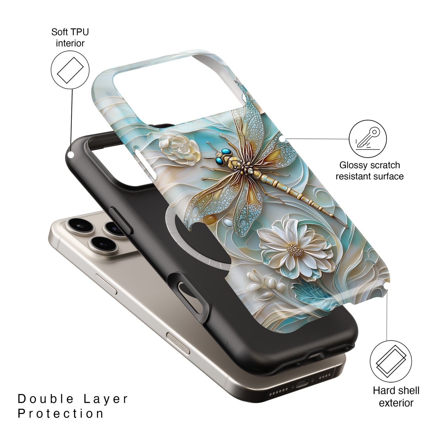 Dragonfly Stained Glass Art iPhone Case