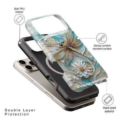 Dragonfly Stained Glass Art iPhone Case