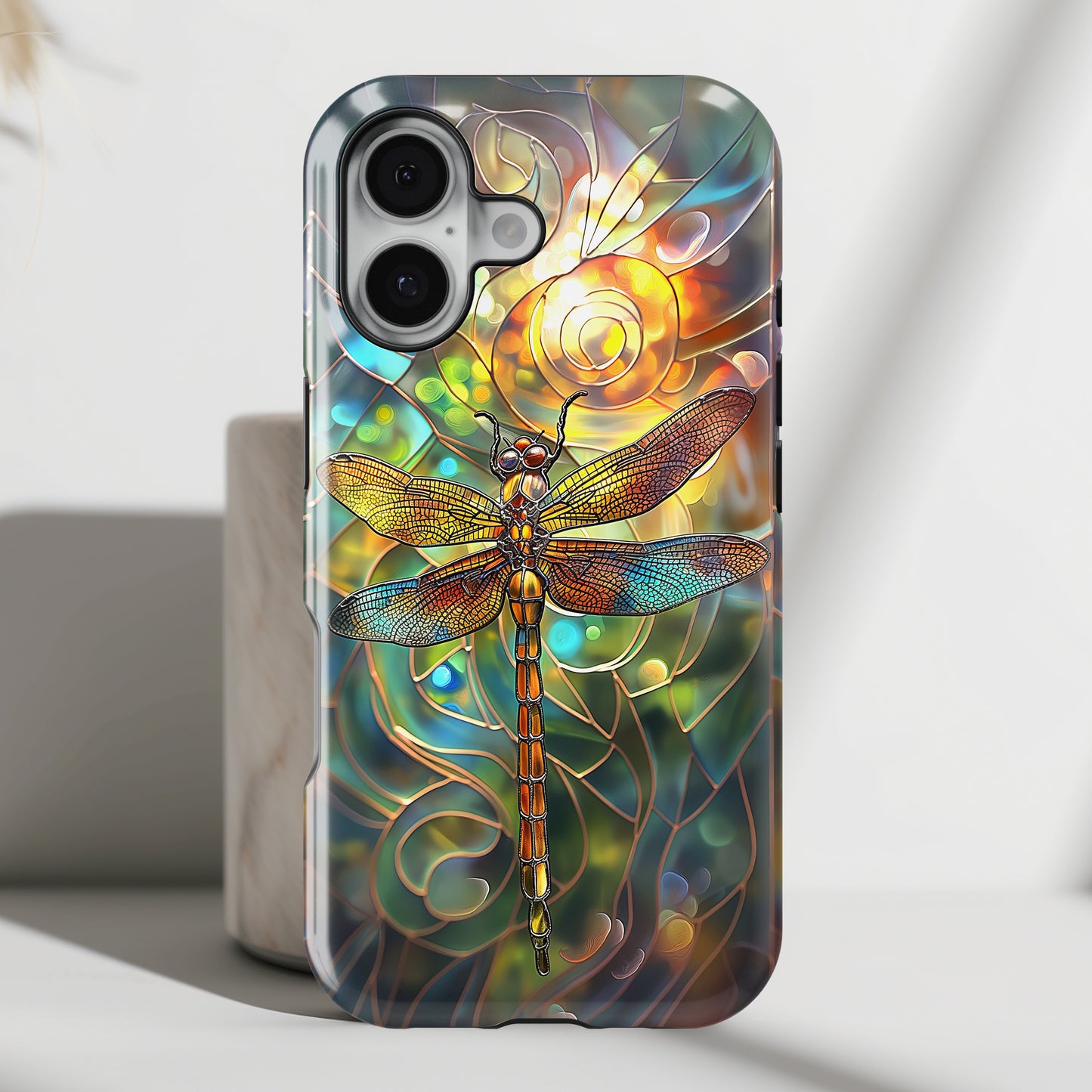Dragonfly Stained Glass Mosaic Design 2 iPhone Case