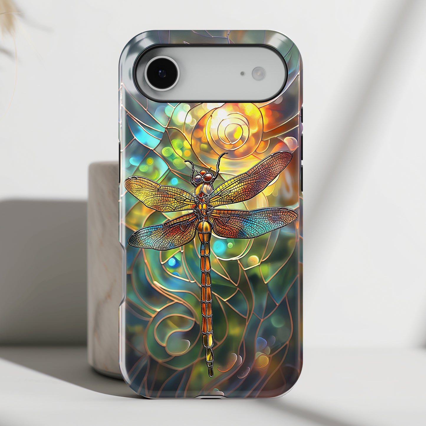 Dragonfly Stained Glass Mosaic Design 2 iPhone Case