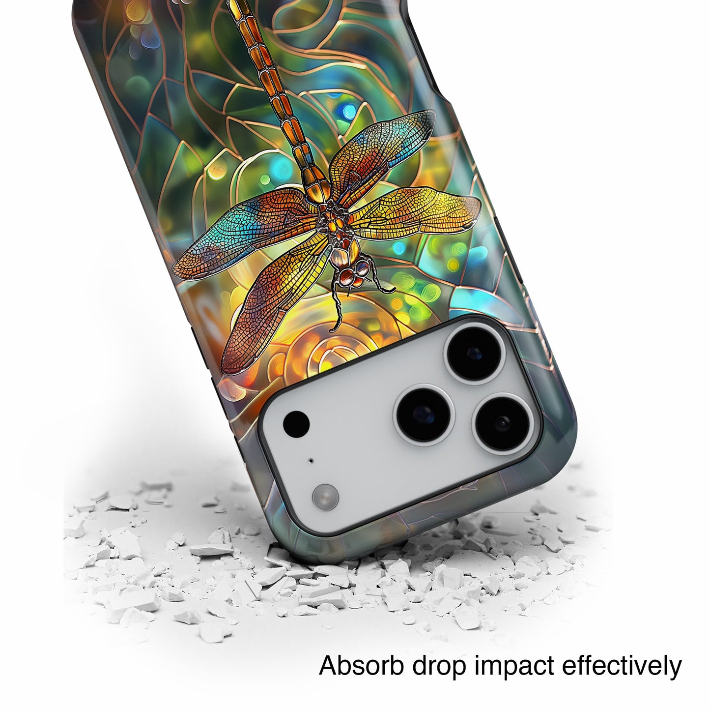 Dragonfly Stained Glass Mosaic Design 2 iPhone Case