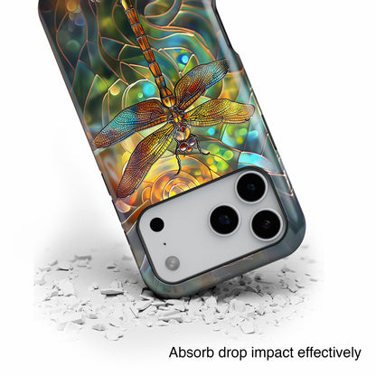 Dragonfly Stained Glass Mosaic Design 2 iPhone Case