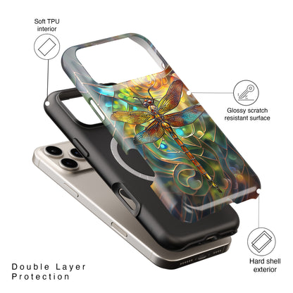 Dragonfly Stained Glass Mosaic Design 2 iPhone Case