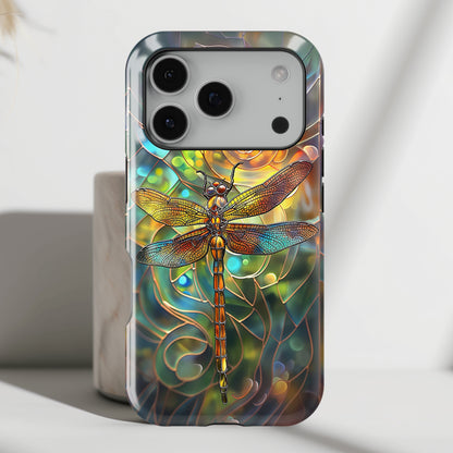 Dragonfly Stained Glass Mosaic Design 2 iPhone Case