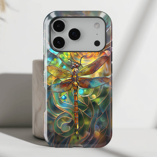 Dragonfly Stained Glass Mosaic Design 2 iPhone Case