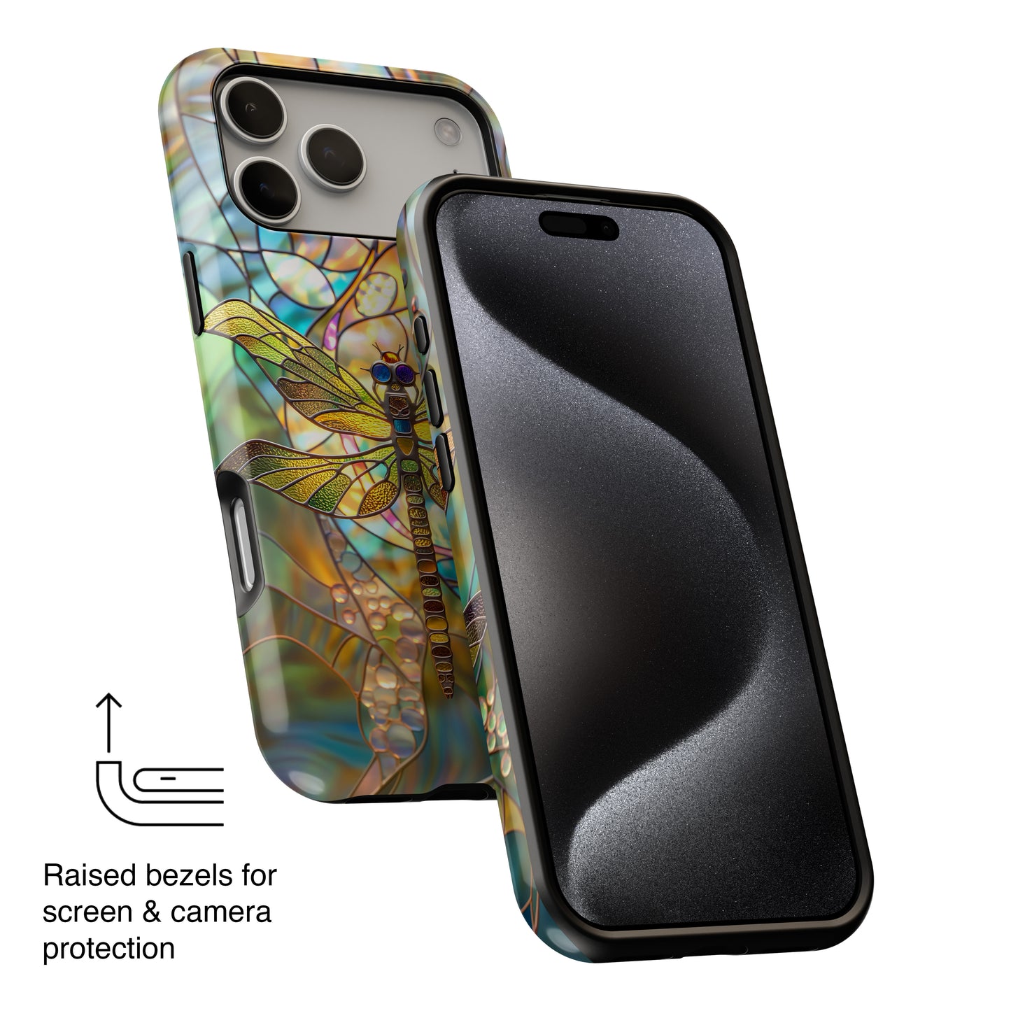 Dragonfly Stained Glass Mosaic Design iPhone Case