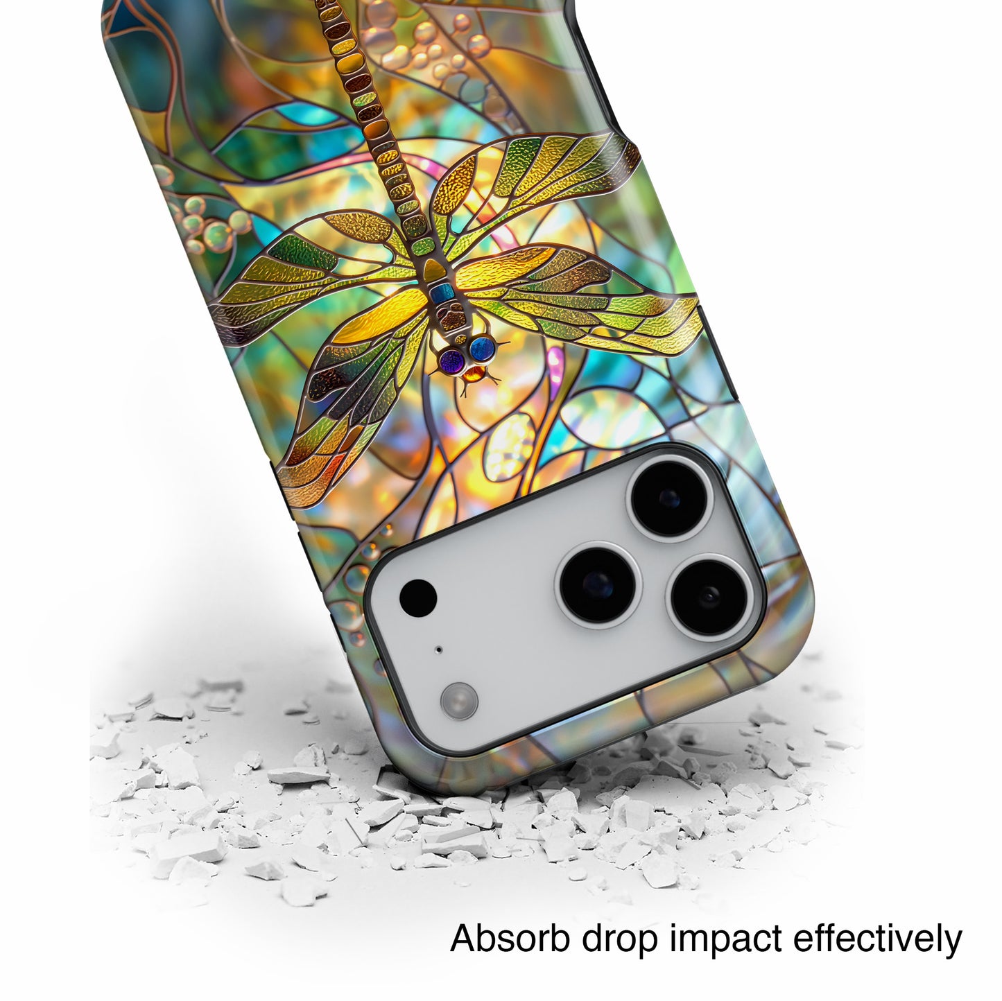 Dragonfly Stained Glass Mosaic Design iPhone Case