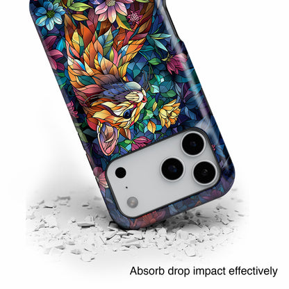 Elegant Cat Stained Glass Design iPhone Case